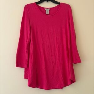 Multiples Hot Pink Long Sleeve Tunic Top Small